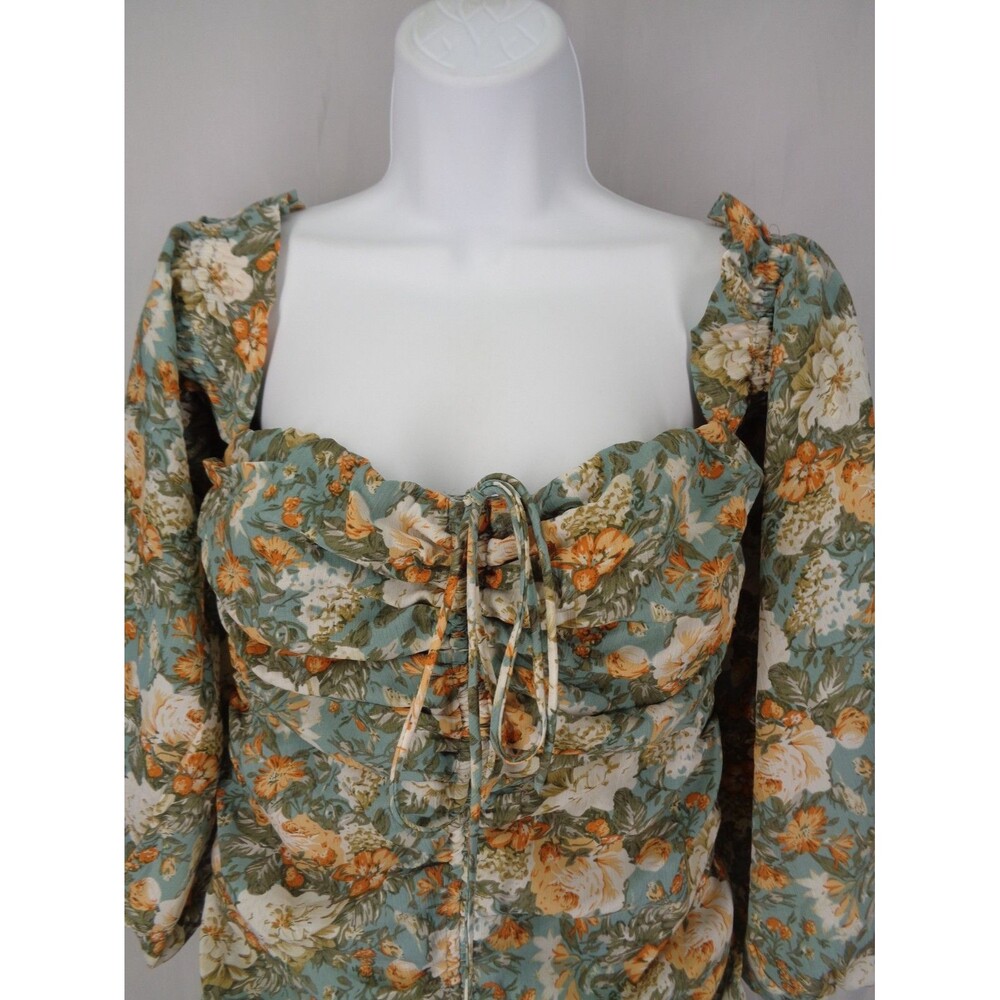 Hello Molly Floral Basque Country Mini Dress Small (4) Romantic Cottagecore New - Picture 8 of 16